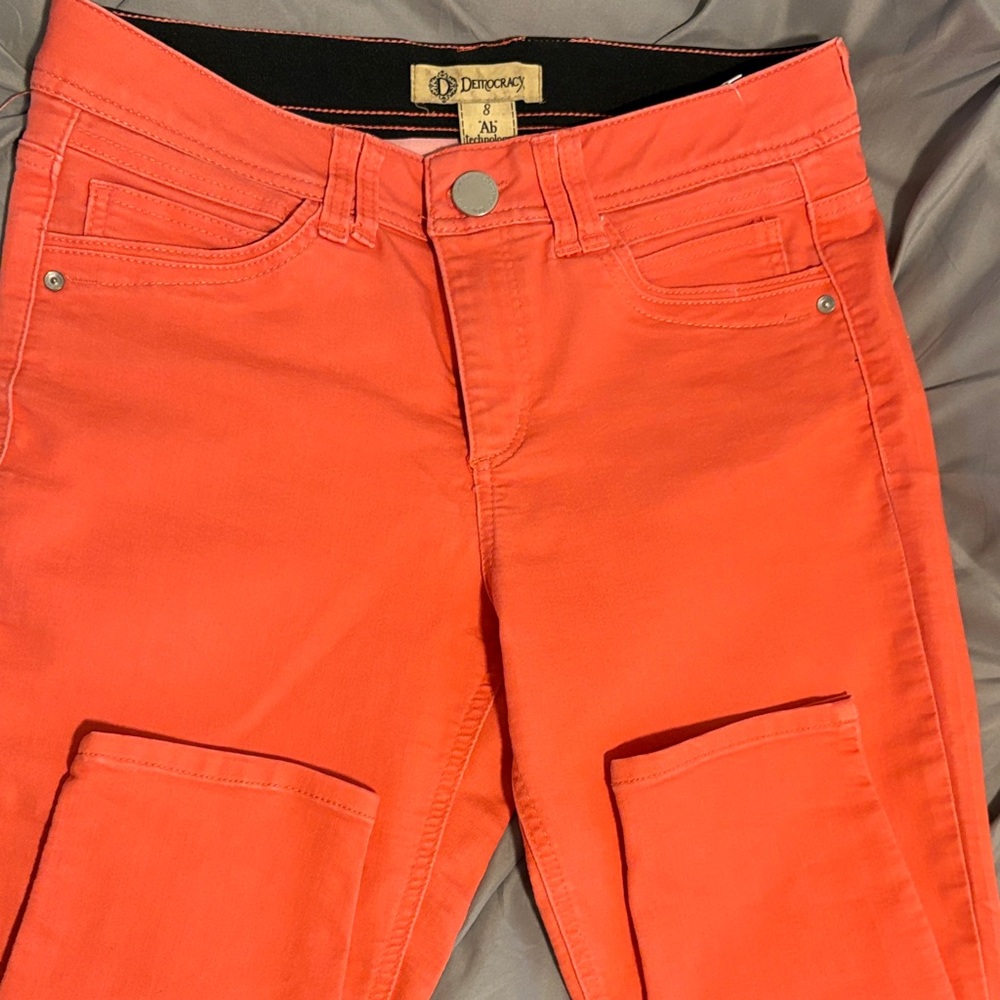 Democracy Vibrant Coral Skinny Jeans